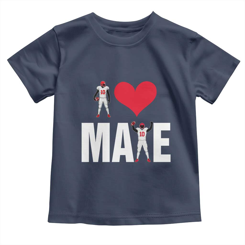 I Love Maye Red Heart Toddler T Shirt Football Fan Celebration TS02 Navy Print Your Wear