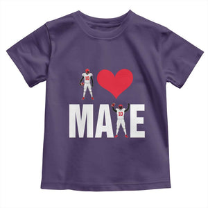I Love Maye Red Heart Toddler T Shirt Football Fan Celebration TS02 Purple Print Your Wear