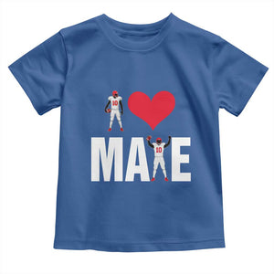 I Love Maye Red Heart Toddler T Shirt Football Fan Celebration TS02 Royal Blue Print Your Wear