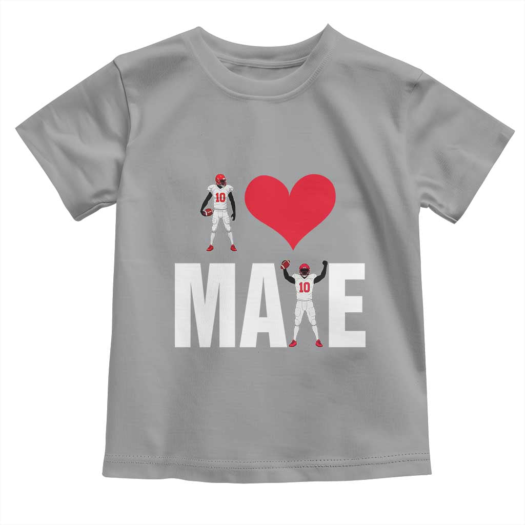 I Love Maye Red Heart Toddler T Shirt Football Fan Celebration TS02 Sport Gray Print Your Wear