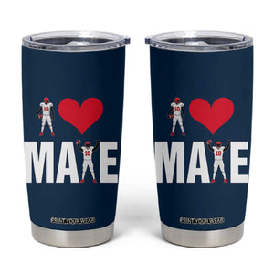 I Love Maye Red Heart Tumbler Cup Football Fan Celebration TS02 Navy Print Your Wear