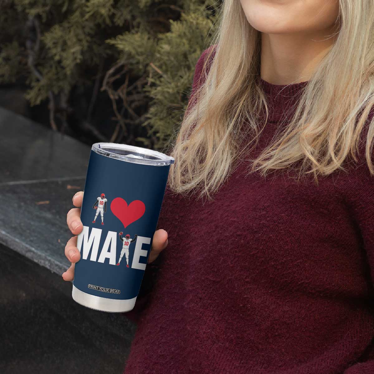 I Love Maye Red Heart Tumbler Cup Football Fan Celebration TS02 Print Your Wear