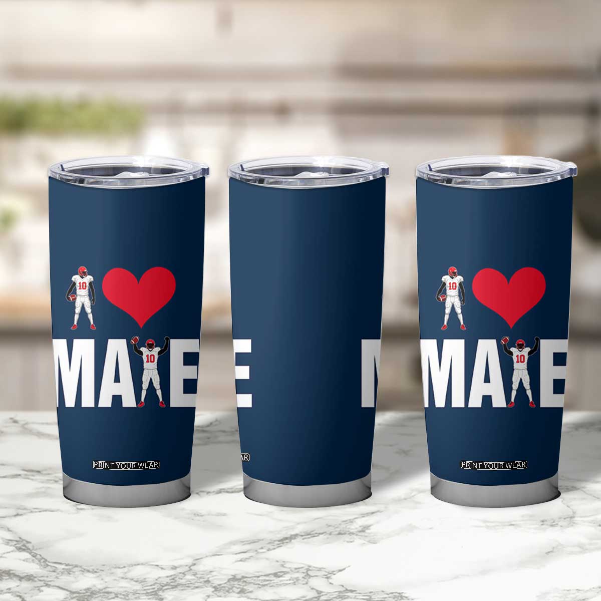 I Love Maye Red Heart Tumbler Cup Football Fan Celebration TS02 Print Your Wear
