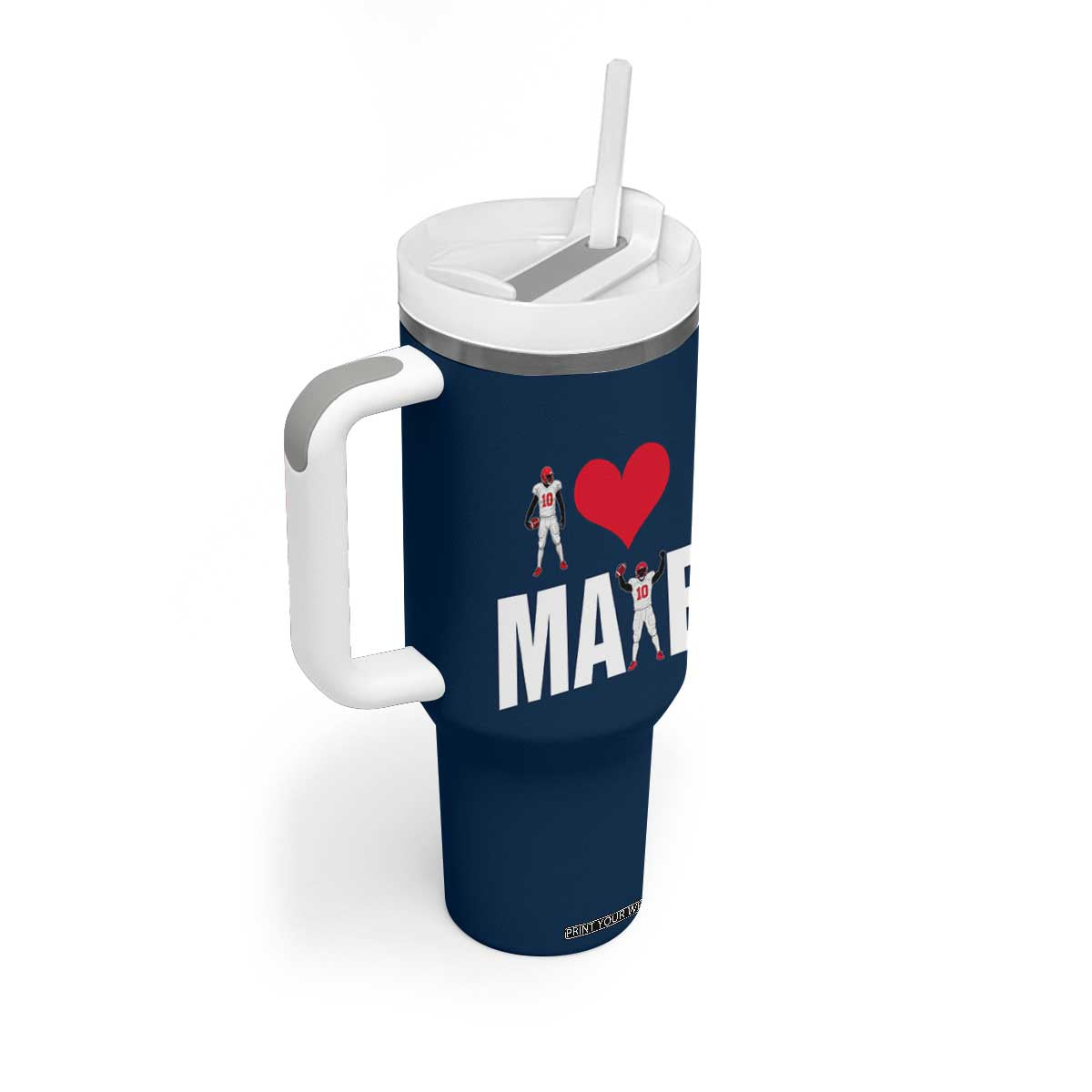 I Love Maye Red Heart Tumbler With Handle Football Fan Celebration TS02 Print Your Wear