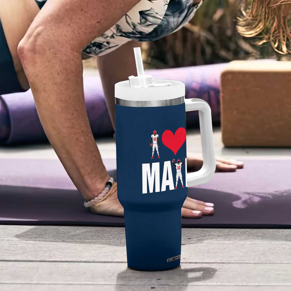 I Love Maye Red Heart Tumbler With Handle Football Fan Celebration TS02 Print Your Wear