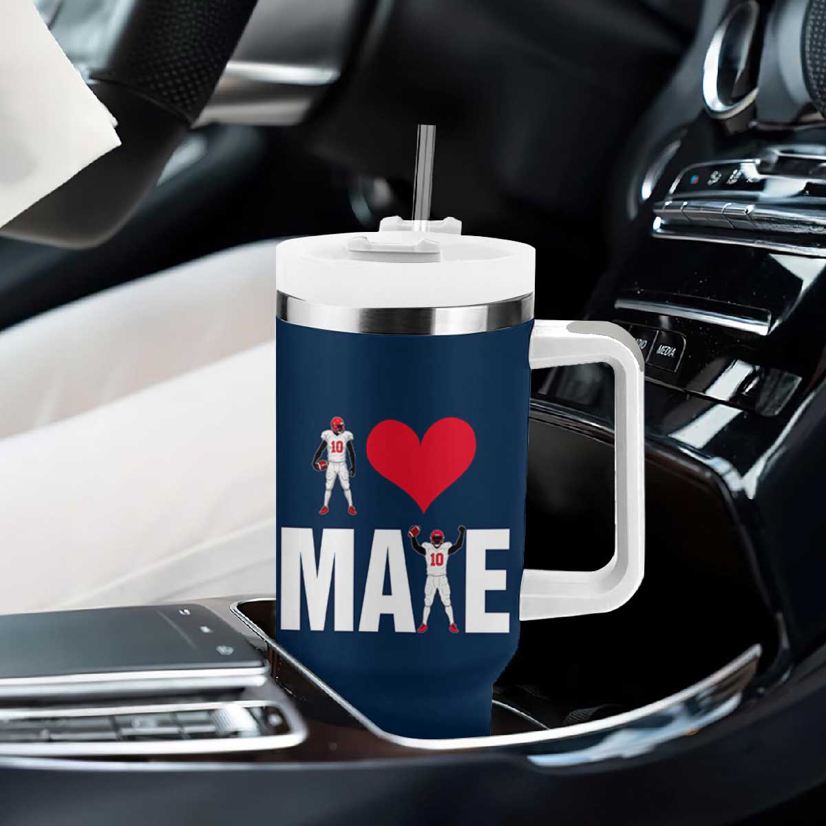 I Love Maye Red Heart Tumbler With Handle Football Fan Celebration TS02 Print Your Wear