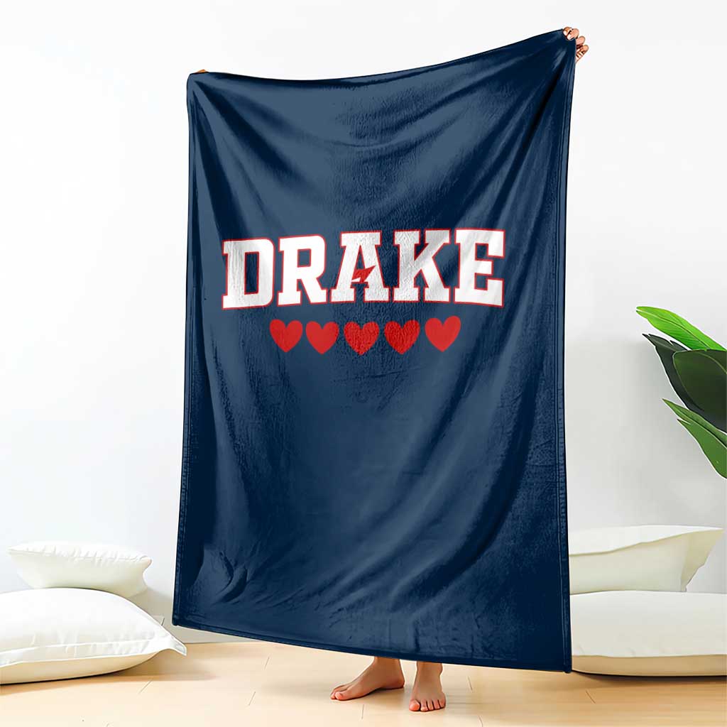 I Heart Drake Red Love Hearts Throw Blanket Football Fan Celebration TS02 Print Your Wear