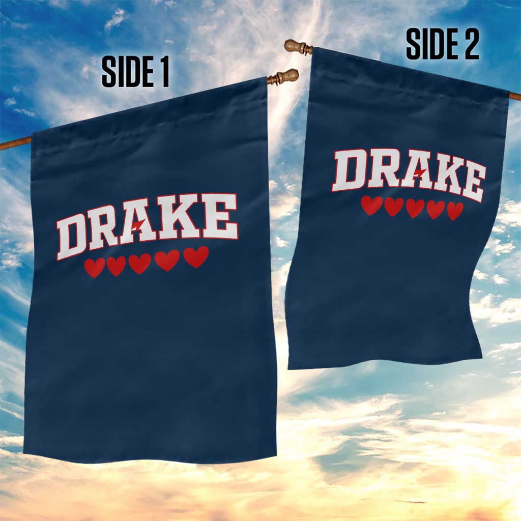 I Heart Drake Red Love Hearts Garden Flag Football Fan Celebration TS02 Print Your Wear
