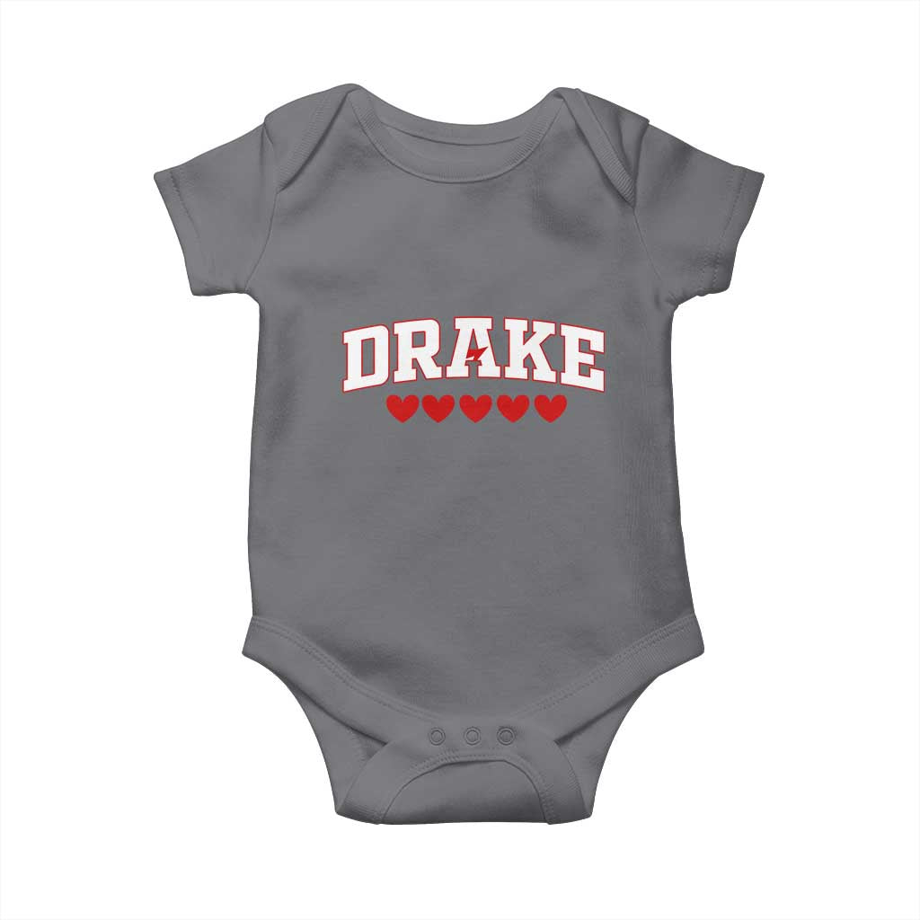 I Heart Drake Red Love Hearts Baby Onesie Football Fan Celebration TS02 Charcoal Print Your Wear