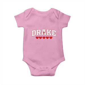 I Heart Drake Red Love Hearts Baby Onesie Football Fan Celebration TS02 Light Pink Print Your Wear