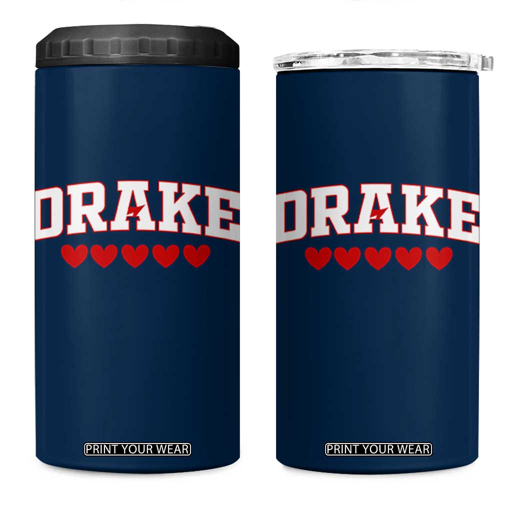 I Heart Drake Red Love Hearts 4 in 1 Can Cooler Tumbler Football Fan Celebration TS02 One Size: 16 oz Navy Print Your Wear