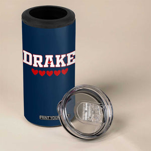 I Heart Drake Red Love Hearts 4 in 1 Can Cooler Tumbler Football Fan Celebration TS02 Print Your Wear