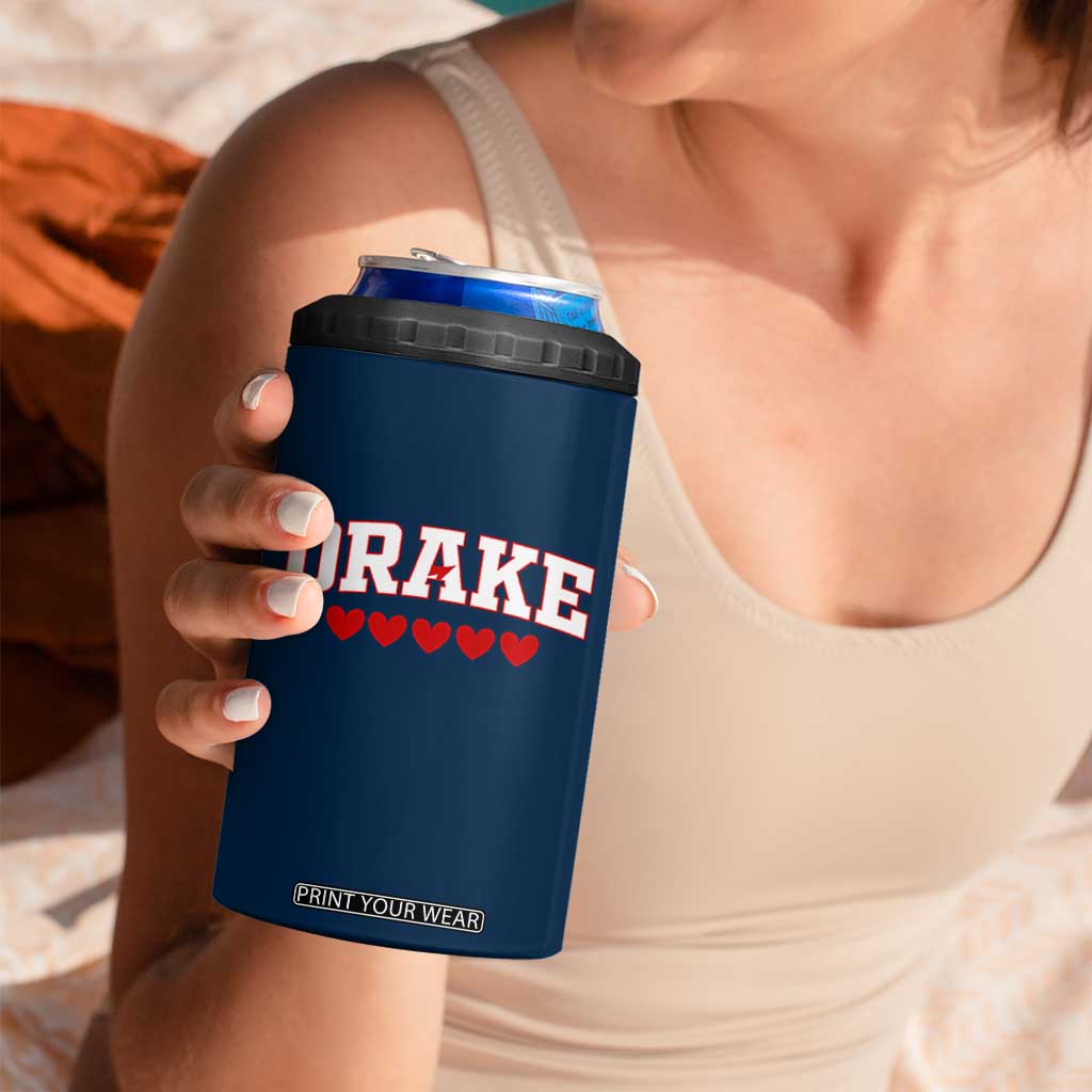 I Heart Drake Red Love Hearts 4 in 1 Can Cooler Tumbler Football Fan Celebration TS02 Print Your Wear