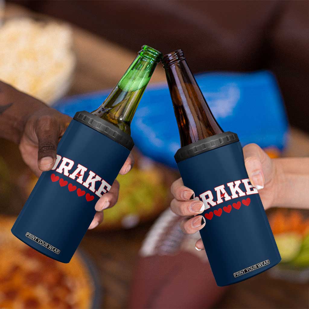 I Heart Drake Red Love Hearts 4 in 1 Can Cooler Tumbler Football Fan Celebration TS02 Print Your Wear