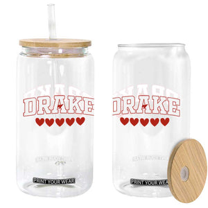 I Heart Drake Red Love Hearts Glass Can Football Fan Celebration TS02 Print Your Wear