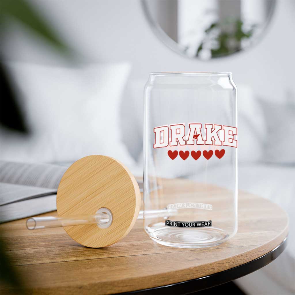 I Heart Drake Red Love Hearts Glass Can Football Fan Celebration TS02 Print Your Wear