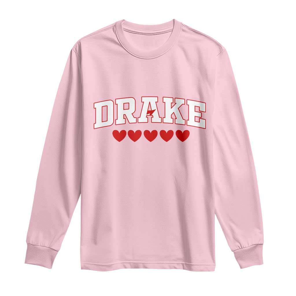 I Heart Drake Red Love Hearts Long Sleeve Shirt Football Fan Celebration TS02 Light Pink Print Your Wear