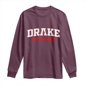 I Heart Drake Red Love Hearts Long Sleeve Shirt Football Fan Celebration TS02 Maroon Print Your Wear