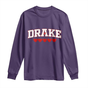 I Heart Drake Red Love Hearts Long Sleeve Shirt Football Fan Celebration TS02 Purple Print Your Wear