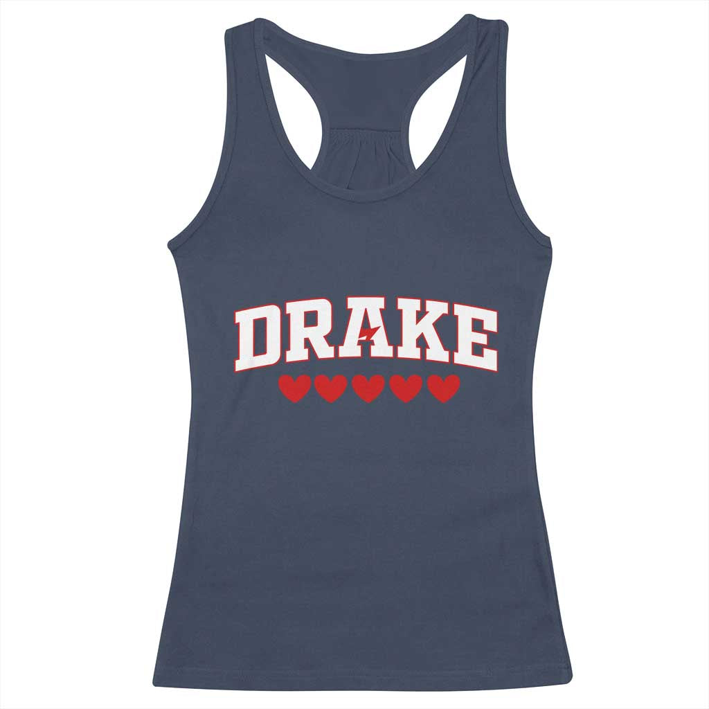 I Heart Drake Red Love Hearts Racerback Tank Top Football Fan Celebration TS02 Navy Print Your Wear
