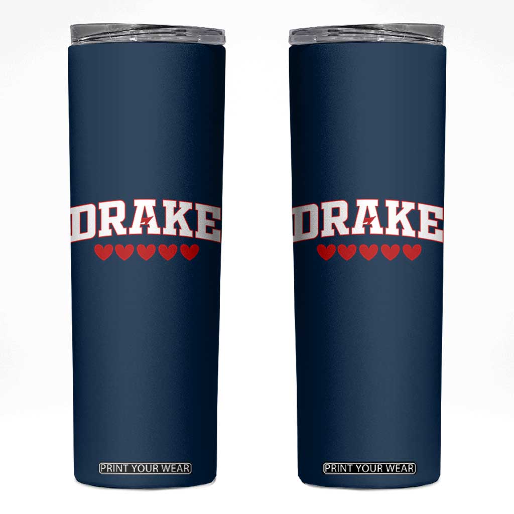 I Heart Drake Red Love Hearts Skinny Tumbler Football Fan Celebration TS02 Navy Print Your Wear