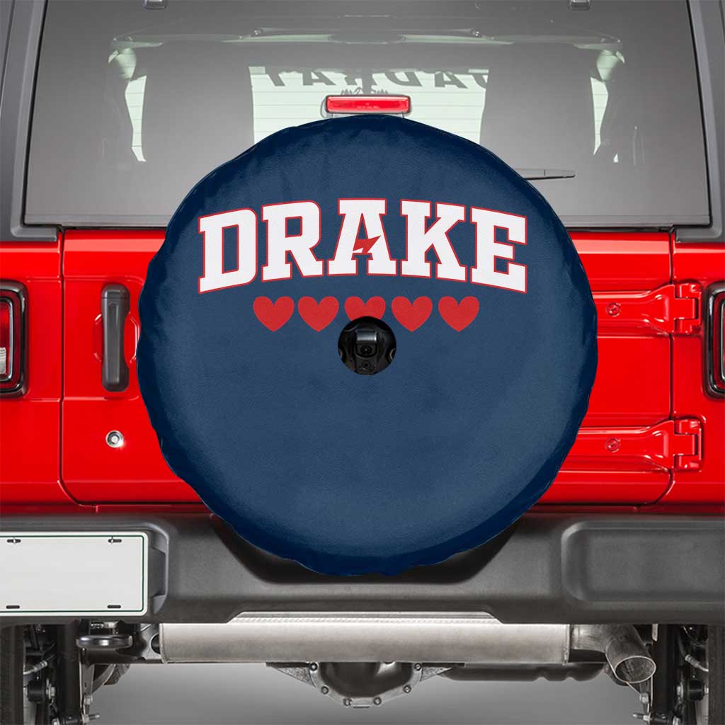 I Heart Drake Red Love Hearts Spare Tire Cover Football Fan Celebration TS02 Navy Print Your Wear