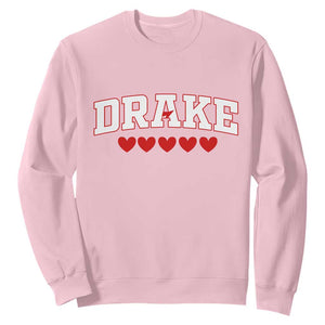 I Heart Drake Red Love Hearts Sweatshirt Football Fan Celebration TS02 Light Pink Print Your Wear