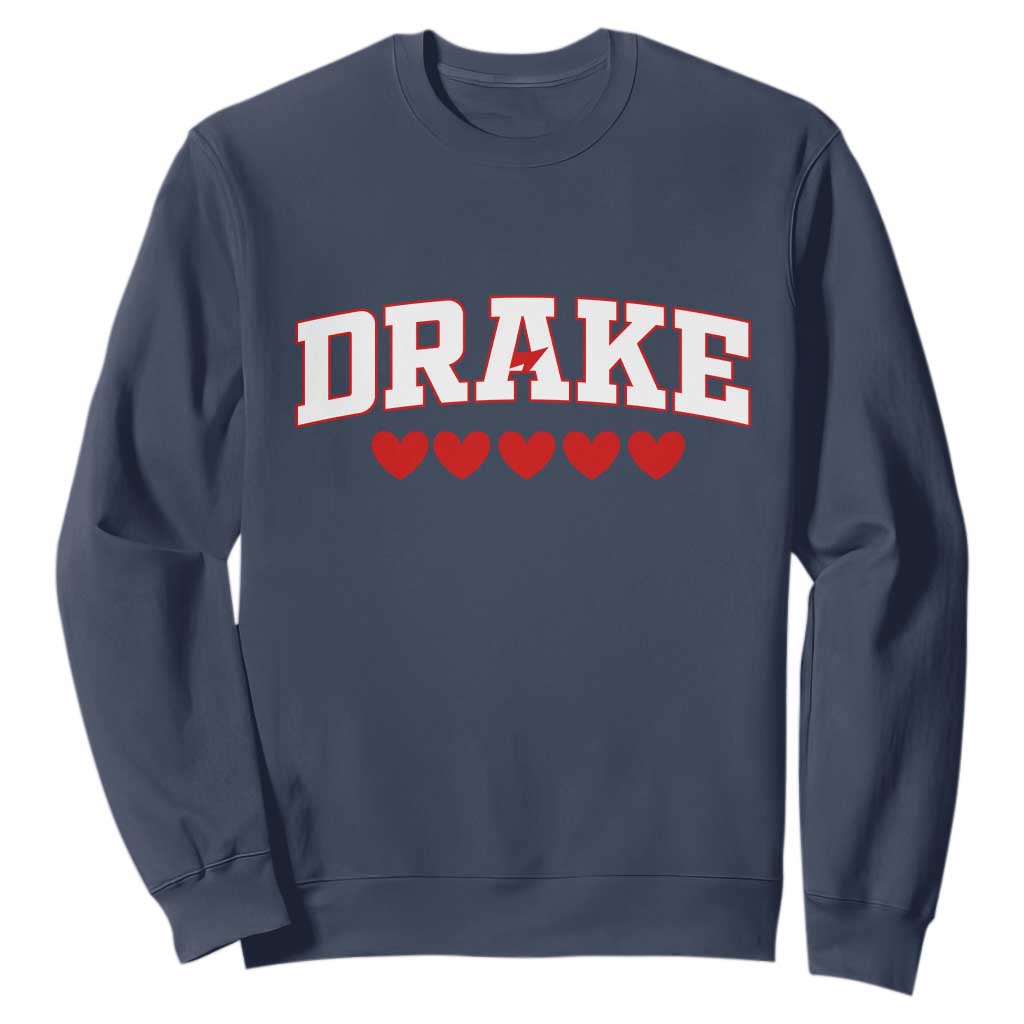 I Heart Drake Red Love Hearts Sweatshirt Football Fan Celebration TS02 Navy Print Your Wear
