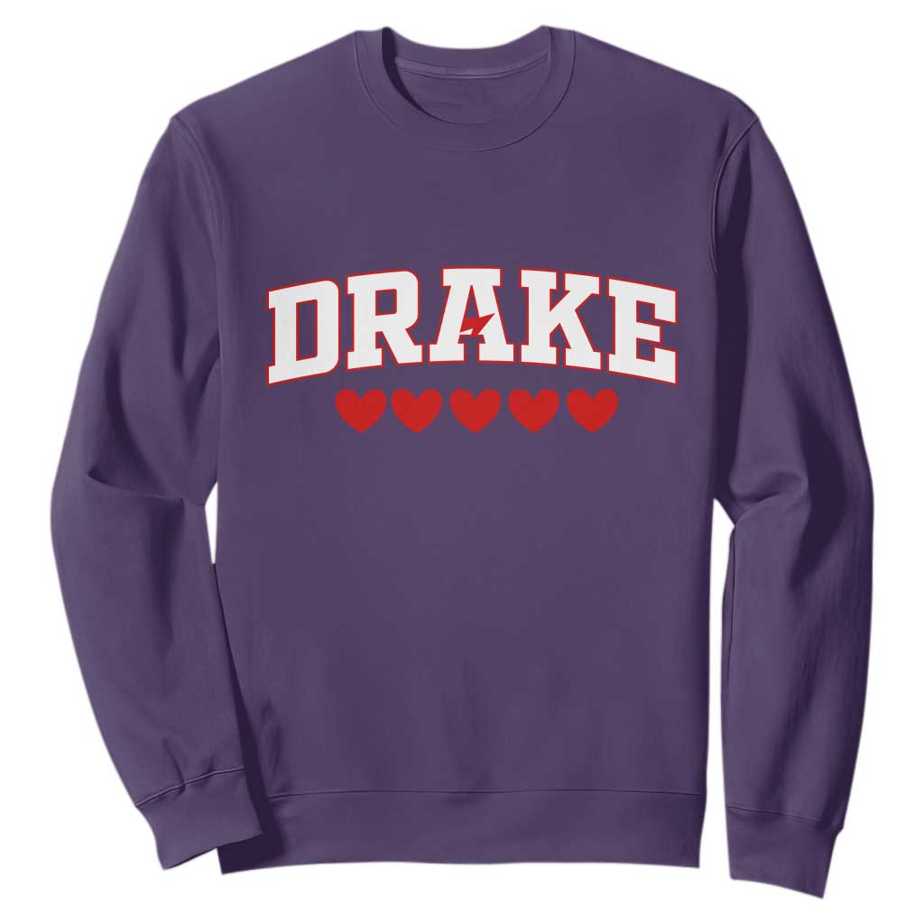I Heart Drake Red Love Hearts Sweatshirt Football Fan Celebration TS02 Purple Print Your Wear