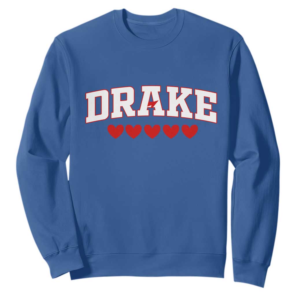 I Heart Drake Red Love Hearts Sweatshirt Football Fan Celebration TS02 Royal Blue Print Your Wear