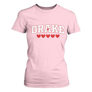 I Heart Drake Red Love Hearts T Shirt For Women Football Fan Celebration TS02 Light Pink Print Your Wear