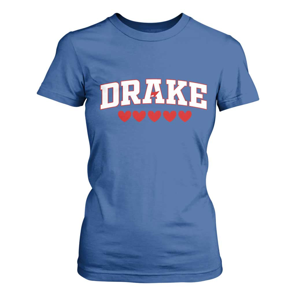 I Heart Drake Red Love Hearts T Shirt For Women Football Fan Celebration TS02 Royal Blue Print Your Wear