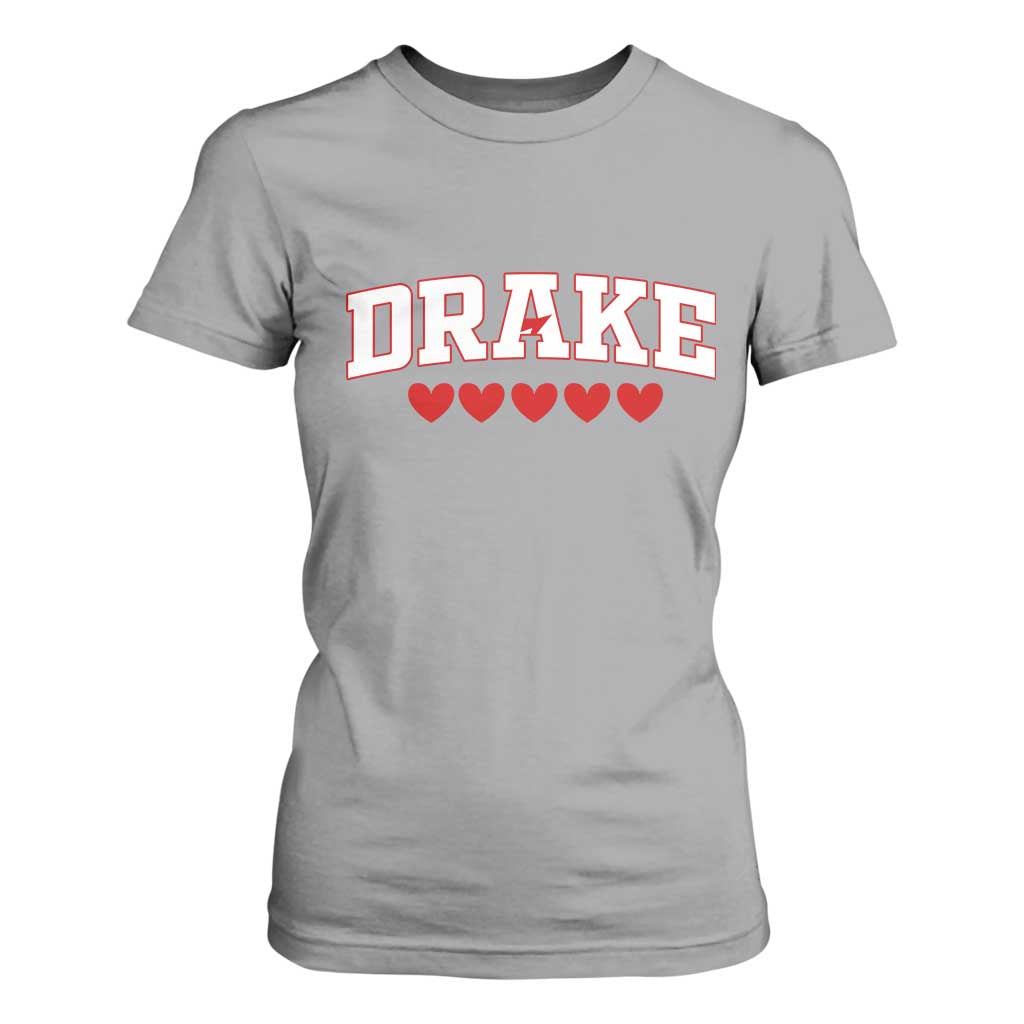I Heart Drake Red Love Hearts T Shirt For Women Football Fan Celebration TS02 Sport Gray Print Your Wear