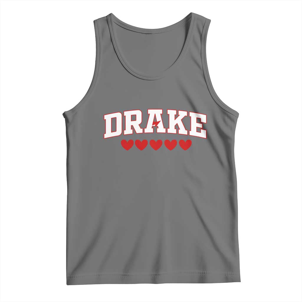 I Heart Drake Red Love Hearts Tank Top Football Fan Celebration TS02 Black Heather Print Your Wear