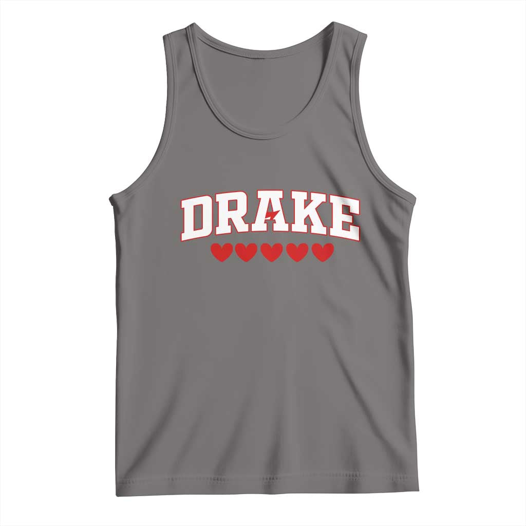 I Heart Drake Red Love Hearts Tank Top Football Fan Celebration TS02 Deep Heather Print Your Wear