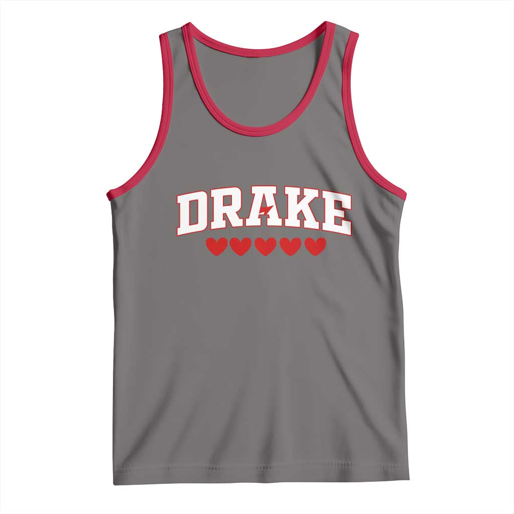 I Heart Drake Red Love Hearts Tank Top Football Fan Celebration TS02 Deep Heather Red Print Your Wear