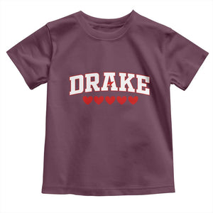 I Heart Drake Red Love Hearts Toddler T Shirt Football Fan Celebration TS02 Maroon Print Your Wear