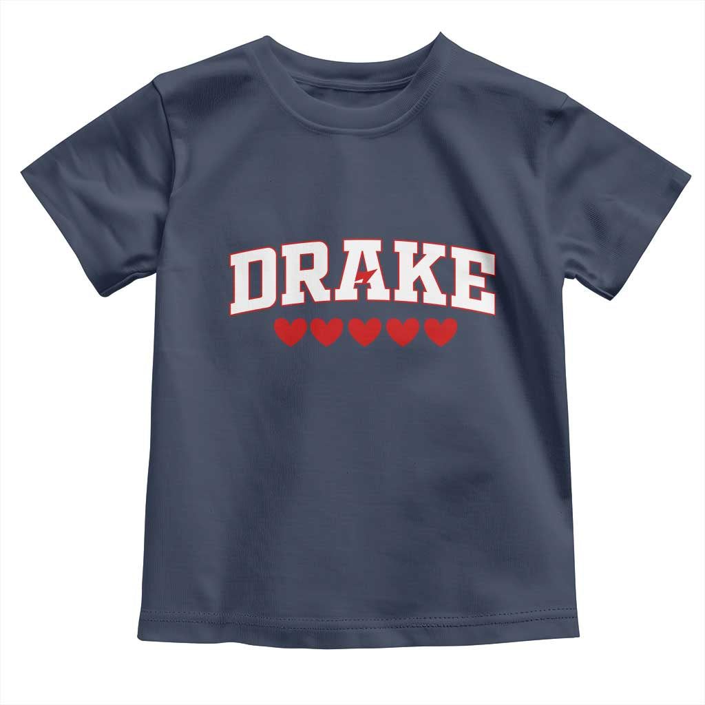 I Heart Drake Red Love Hearts Toddler T Shirt Football Fan Celebration TS02 Navy Print Your Wear