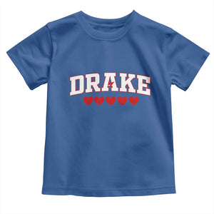 I Heart Drake Red Love Hearts Toddler T Shirt Football Fan Celebration TS02 Royal Blue Print Your Wear