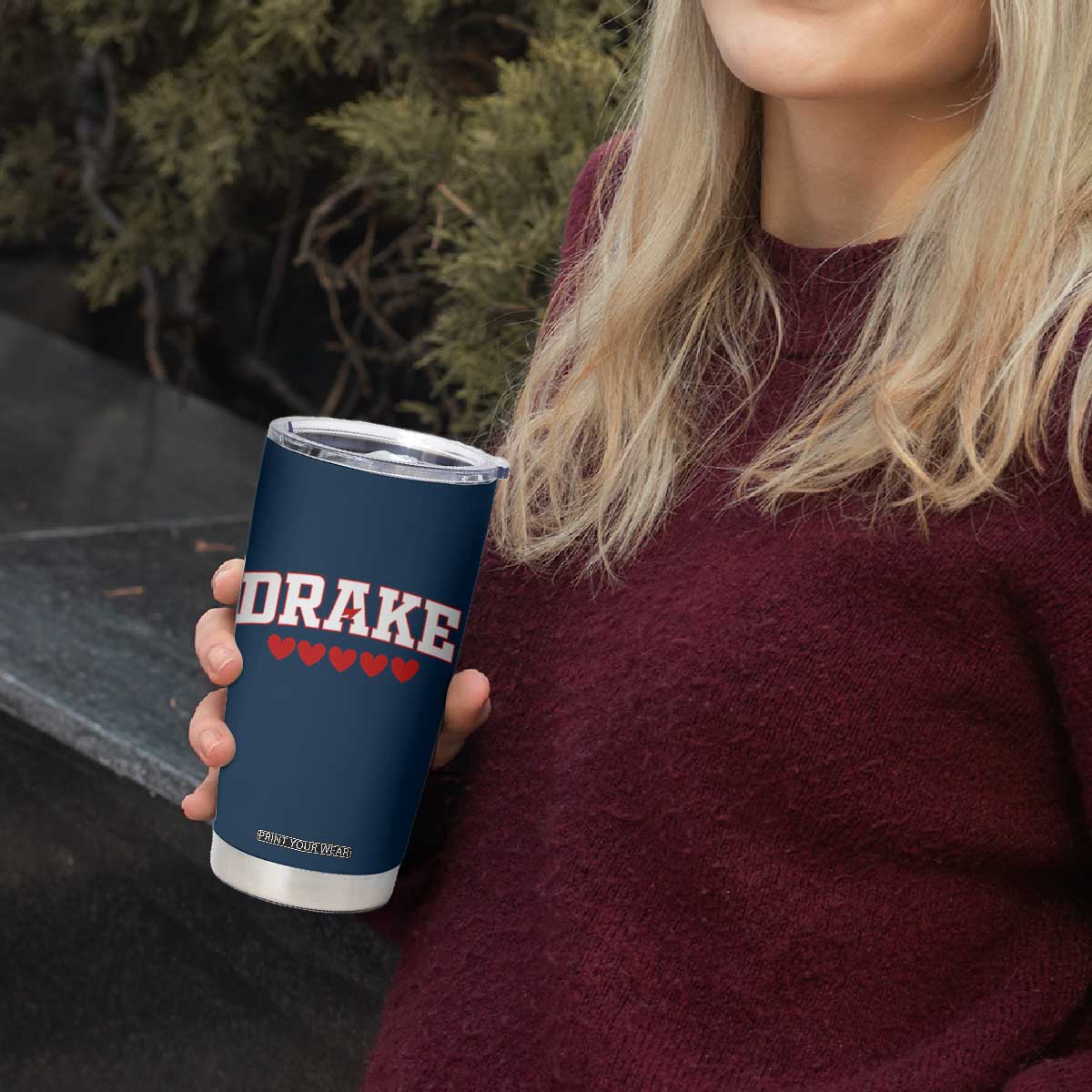 I Heart Drake Red Love Hearts Tumbler Cup Football Fan Celebration TS02 Print Your Wear