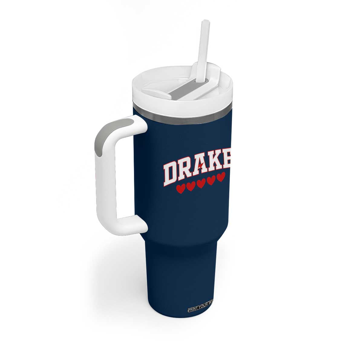 I Heart Drake Red Love Hearts Tumbler With Handle Football Fan Celebration TS02 Print Your Wear