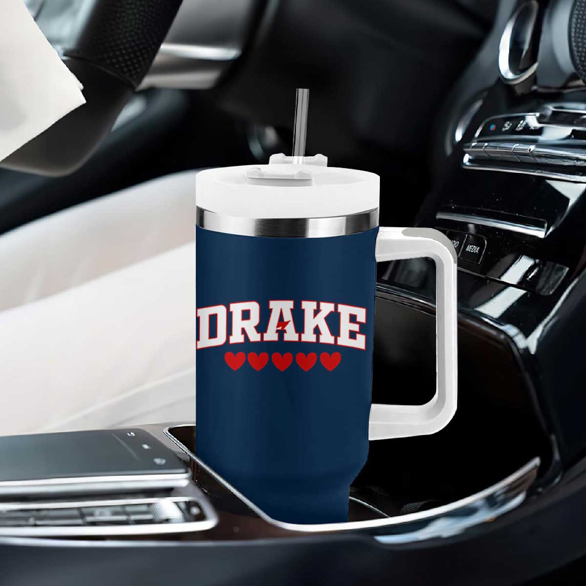 I Heart Drake Red Love Hearts Tumbler With Handle Football Fan Celebration TS02 Print Your Wear