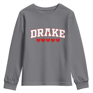I Heart Drake Red Love Hearts Youth Sweatshirt Football Fan Celebration TS02 Charcoal Print Your Wear