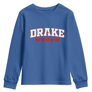 I Heart Drake Red Love Hearts Youth Sweatshirt Football Fan Celebration TS02 Royal Blue Print Your Wear