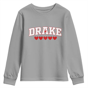 I Heart Drake Red Love Hearts Youth Sweatshirt Football Fan Celebration TS02 Sport Gray Print Your Wear