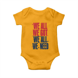 We All We Got We All We Need Patriots Baby Onesie Red and Blue Sports Fan Chant TS02 Gold Print Your Wear