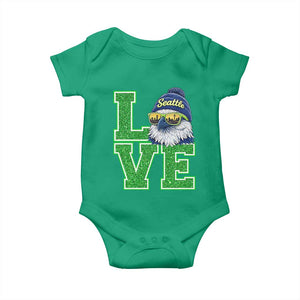 Seattle LOVE Hawk Graphic Baby Onesie Blue and Green Game Day Sports Fan TS02 Irish Green Print Your Wear