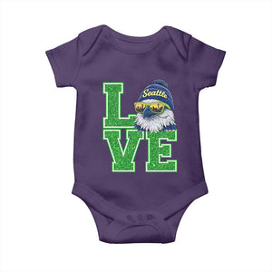 Seattle LOVE Hawk Graphic Baby Onesie Blue and Green Game Day Sports Fan TS02 Purple Print Your Wear