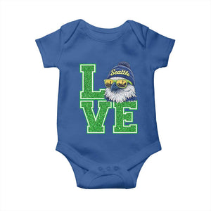 Seattle LOVE Hawk Graphic Baby Onesie Blue and Green Game Day Sports Fan TS02 Royal Blue Print Your Wear
