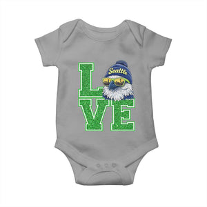 Seattle LOVE Hawk Graphic Baby Onesie Blue and Green Game Day Sports Fan TS02 Sport Gray Print Your Wear